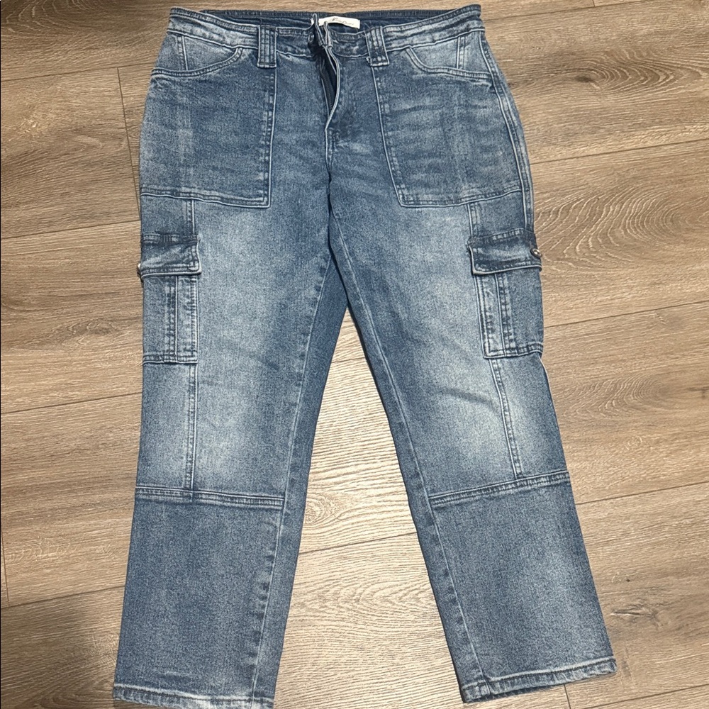 KanCan Women's Denim Cargo Jeans